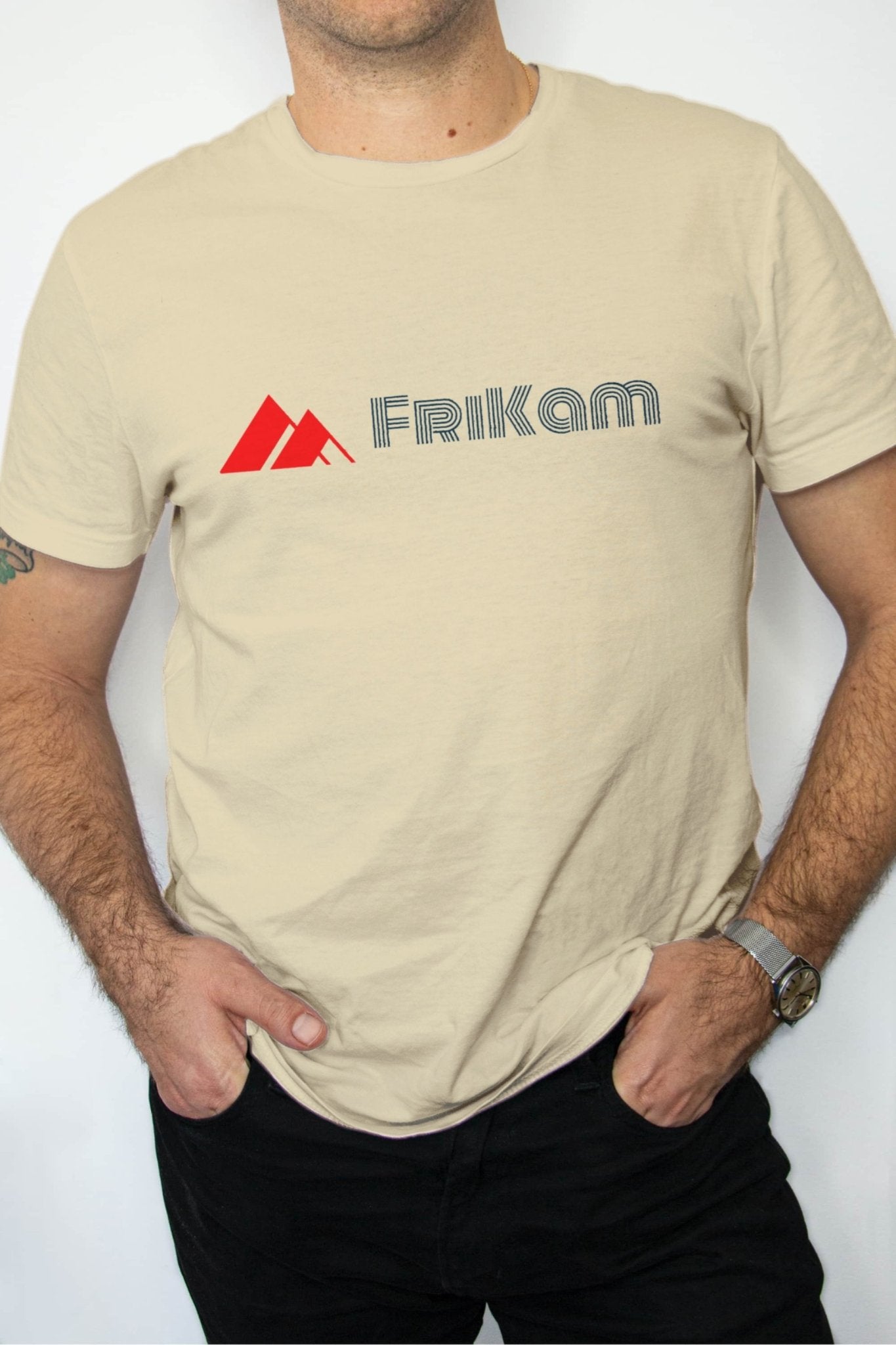 Premium Cotton T-Shirt (Beige) - FriKam