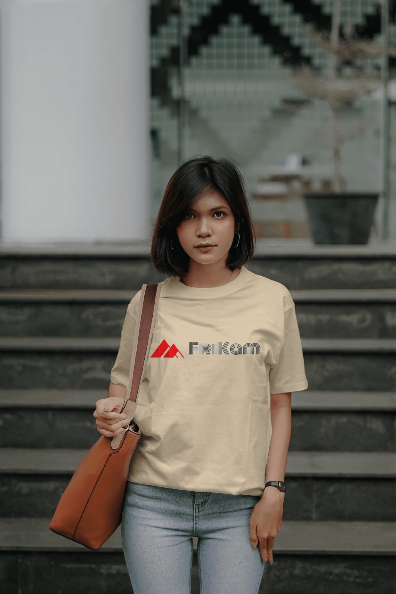 Premium Cotton T-Shirt (Beige) - FriKam