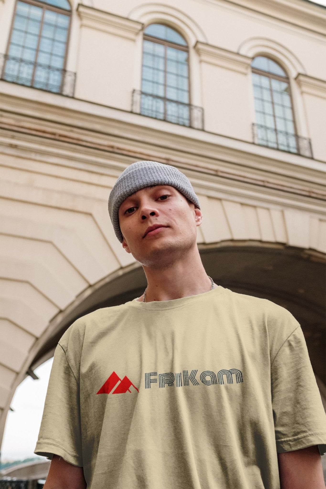 Premium Cotton T-Shirt (Beige) - FriKam
