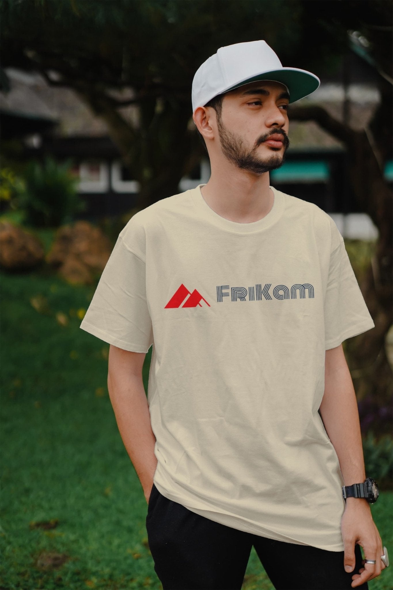 Premium Cotton T-Shirt (Beige) - FriKam