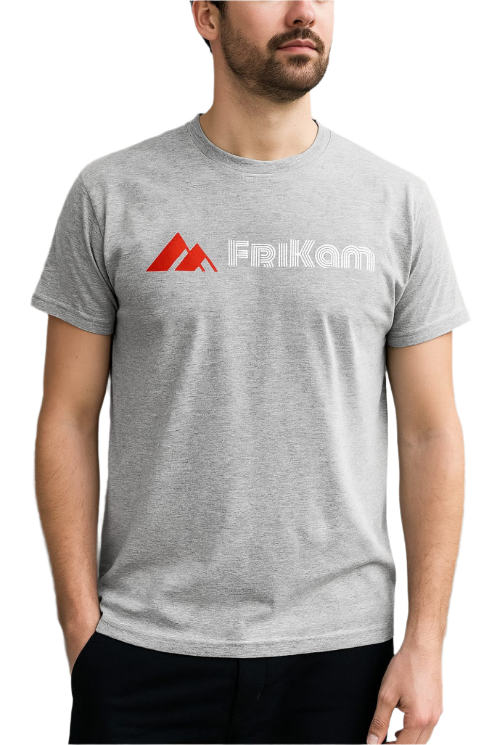 Premium Cotton T-Shirt (Light Gray) - FriKam