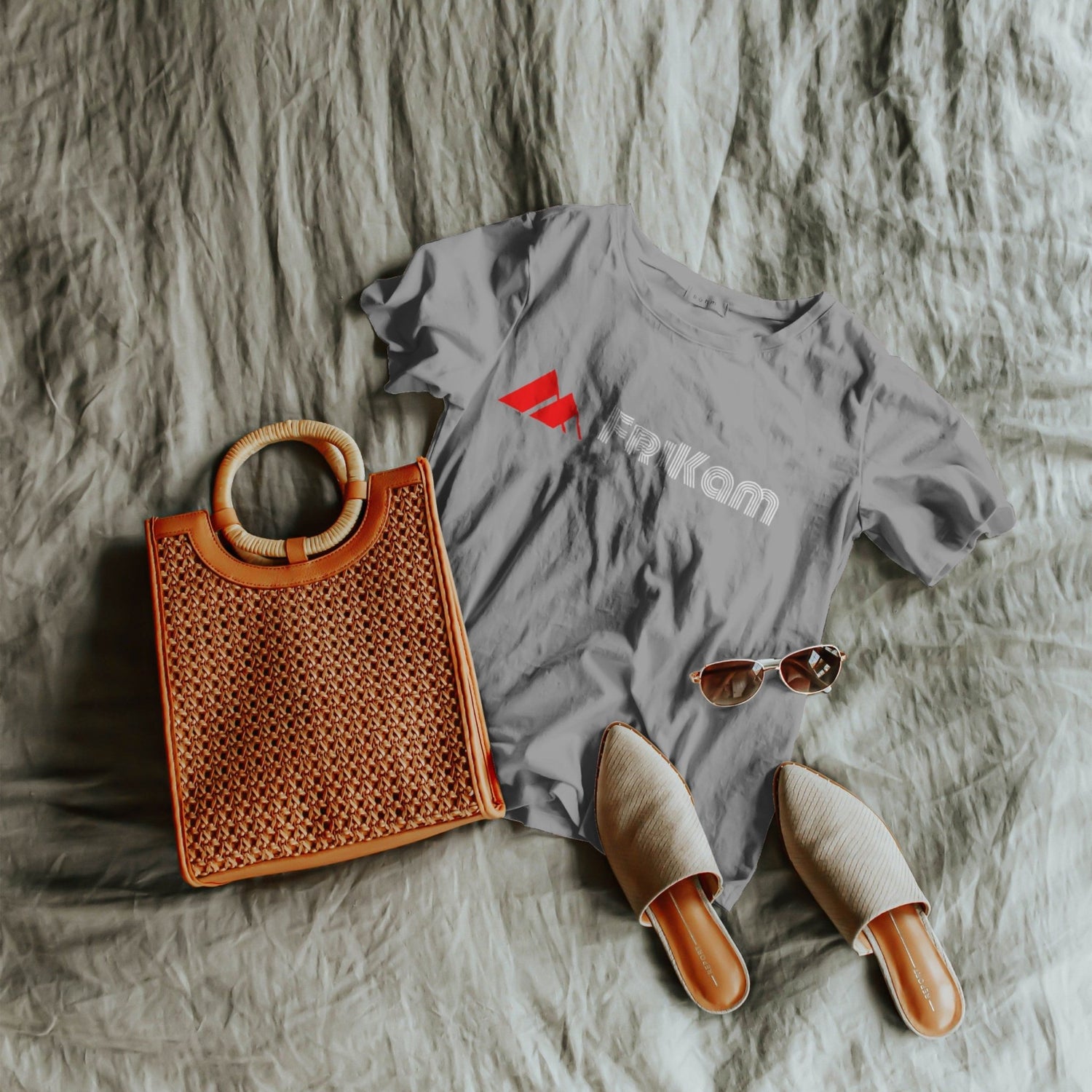 Premium Cotton T-Shirt (Light Gray) - FriKam