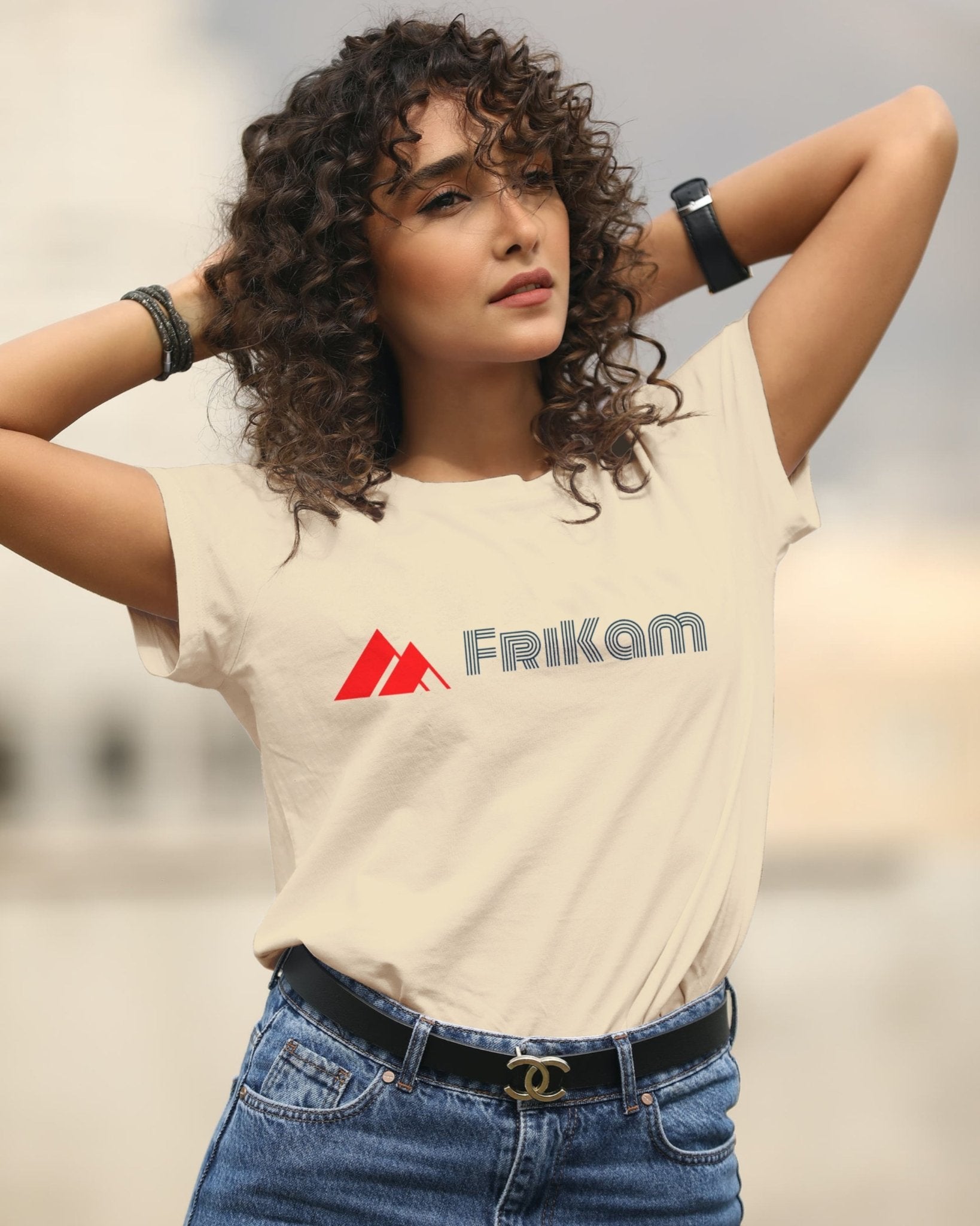 Premium Cotton T-Shirt (Beige) - FriKam