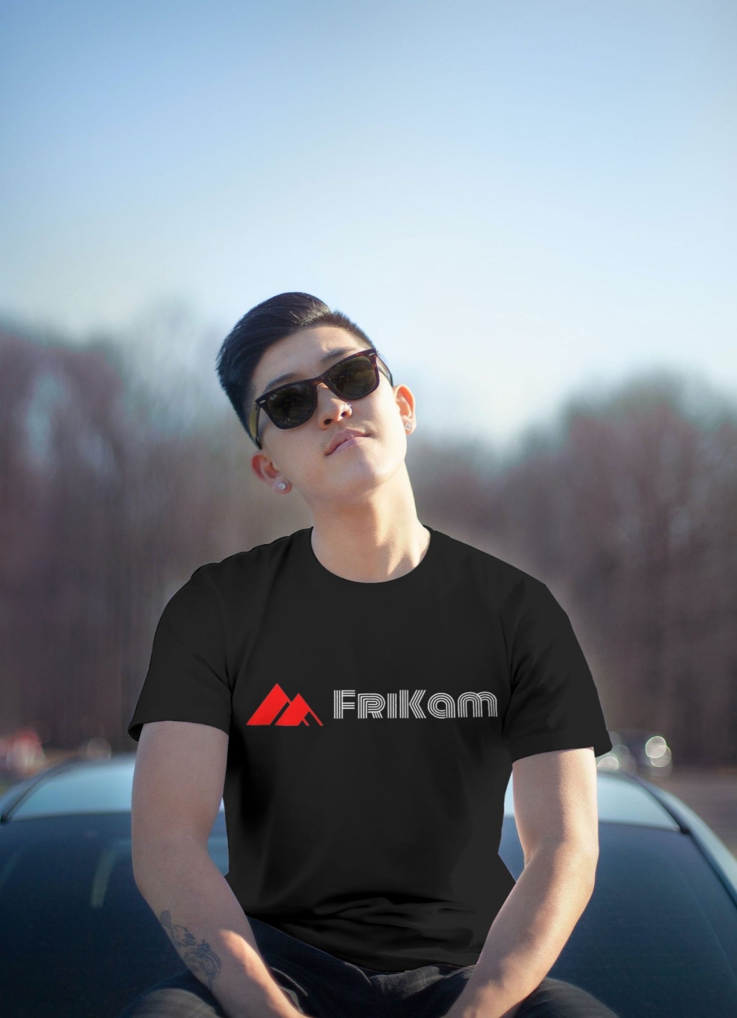 Premium Cotton T-Shirt (Black) - FriKam