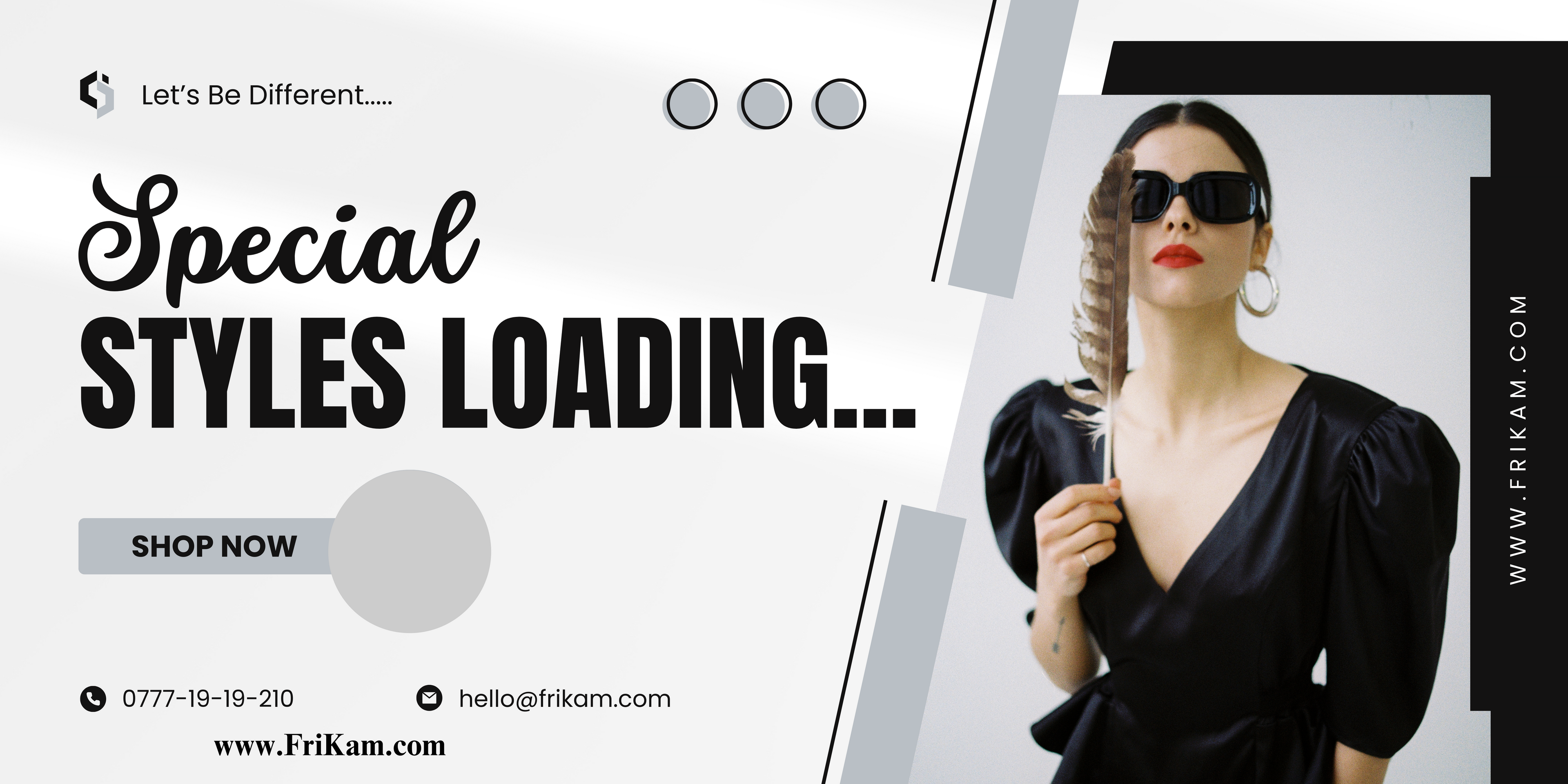 Frikam Black And White Modern Fashion Sale Banner