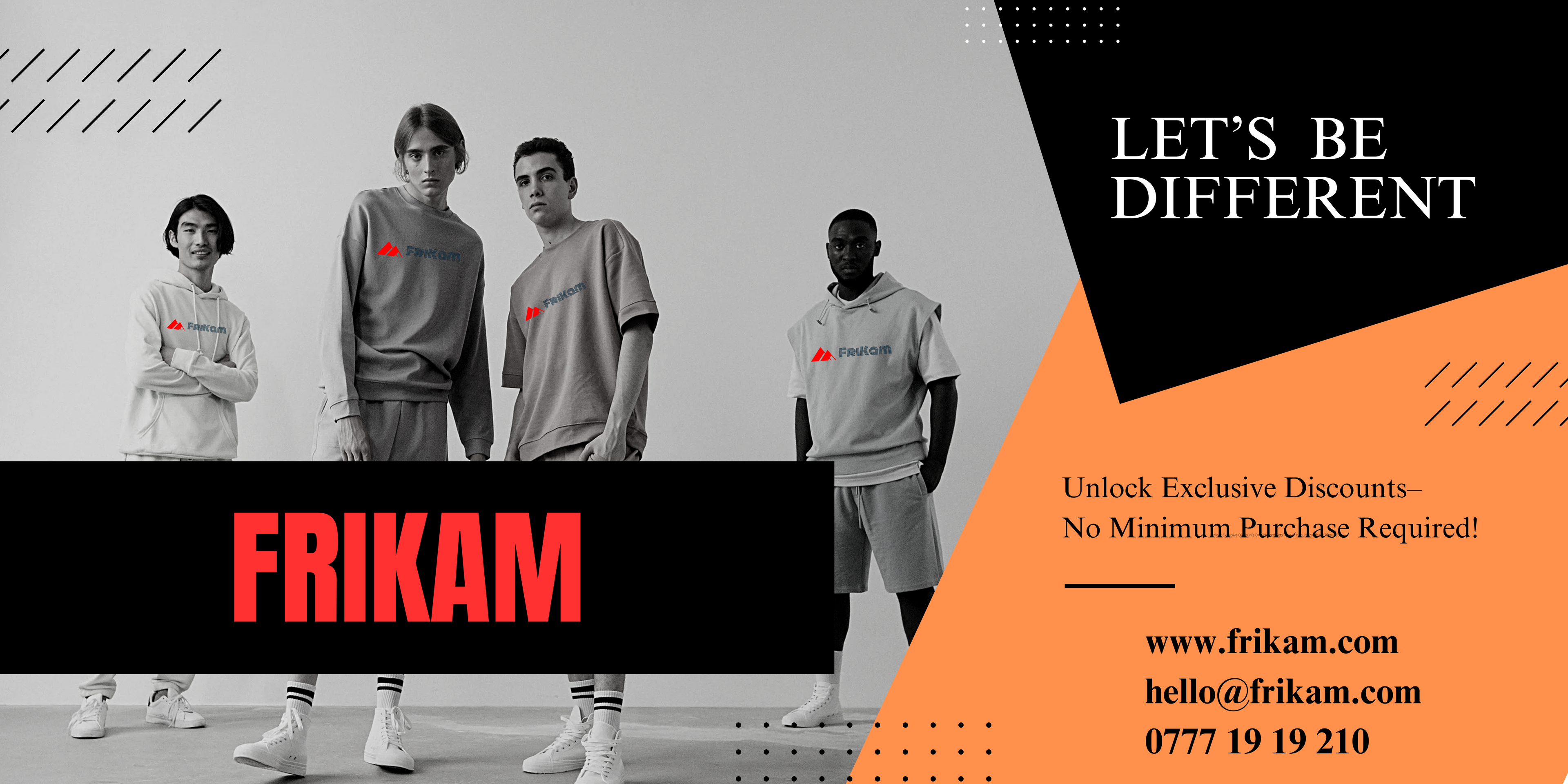 Frikam Black And Orange Sporty Streetwear Banner